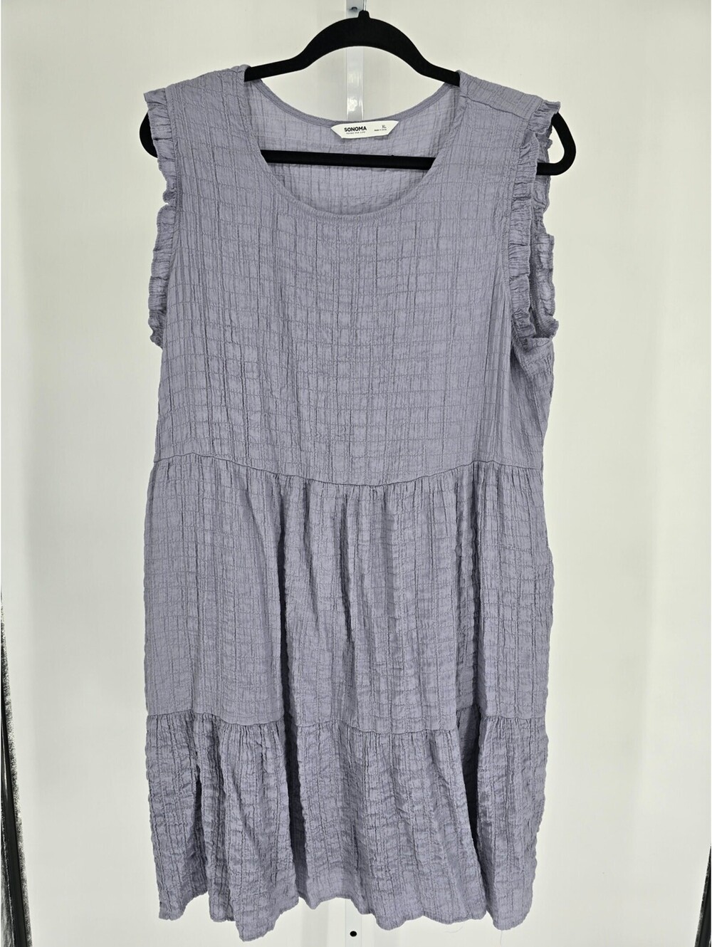 Sonoma womens Sz XL Babydoll Style Knee Length Dress Light Purple w/ Pockets
